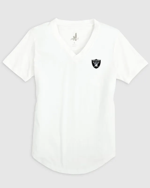 Women's Las Vegas Raiders Merediths V-Neck T-Shirt sold by Johnnie-O