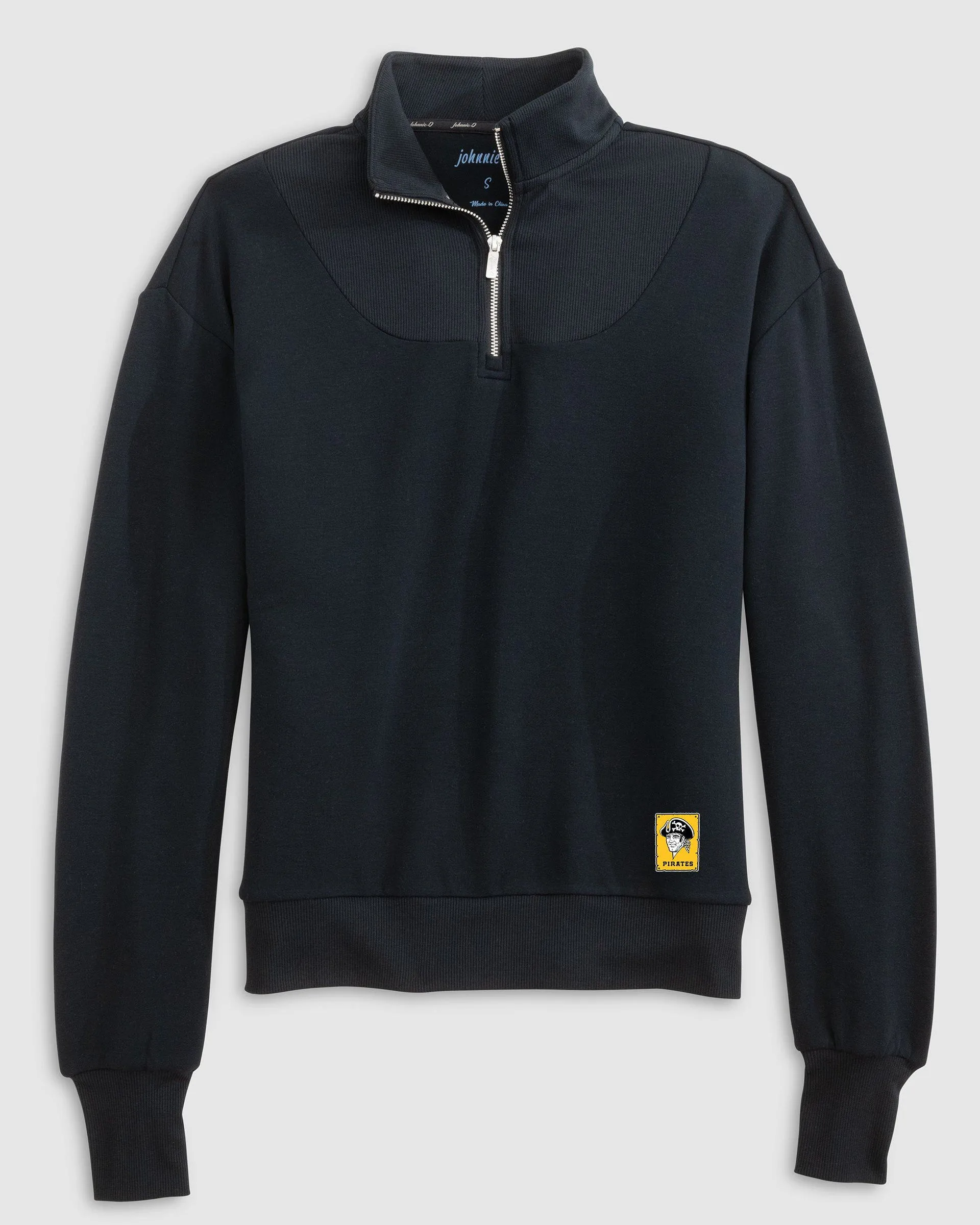 Women's Pittsburgh Pirates Naomi Rib Knit 1/4 Zip - Cooperstown Logo sold by Johnnie-O