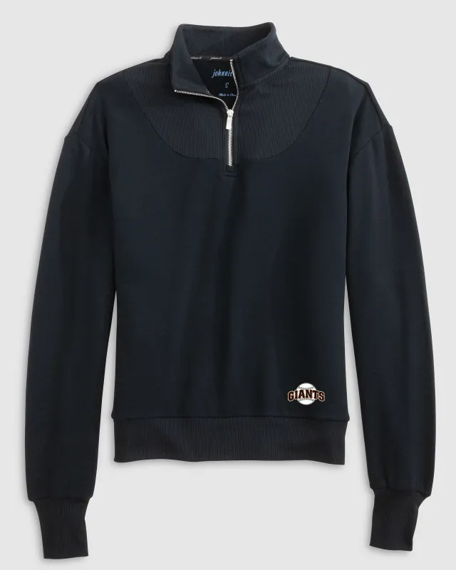 Women's San Francisco Giants Naomi Rib Knit 1/4 Zip - Cooperstown Logo sold by Johnnie-O