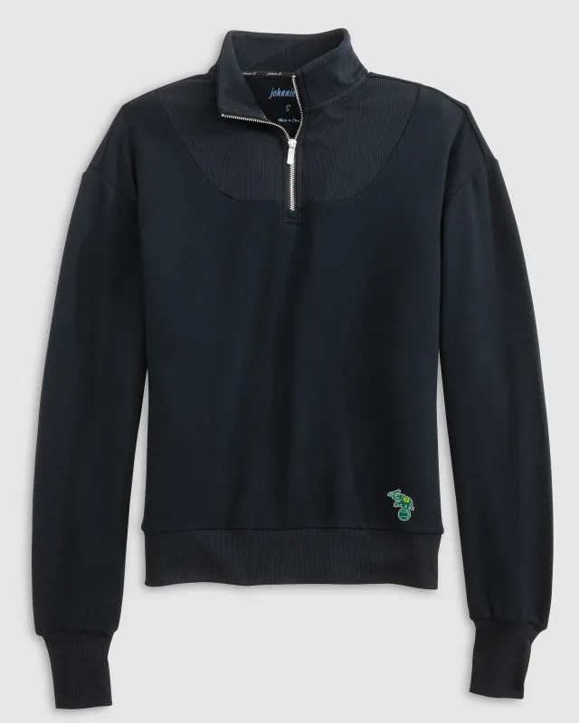 Women's Oakland Athletics Naomi Rib Knit 1/4 Zip - Cooperstown Logo sold by Johnnie-O
