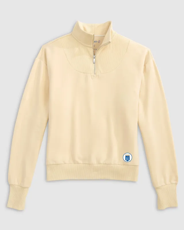 Women's Kansas City Royals Naomi Rib Knit 1/4 Zip - Cooperstown Logo made by Johnnie-O
