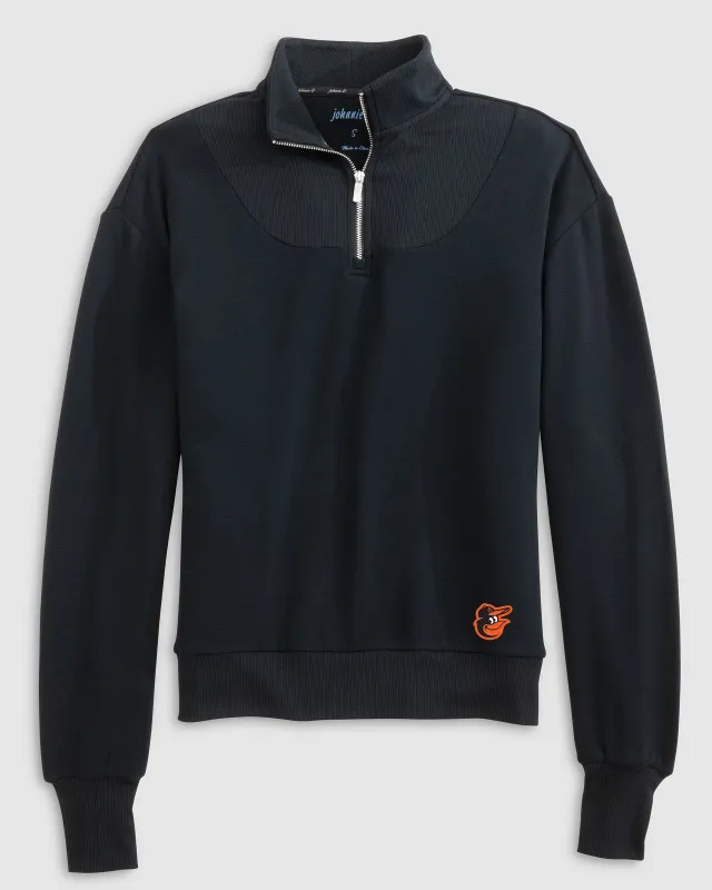 Women's Baltimore Orioles Naomi Rib Knit 1/4 Zip - Cooperstown Logo made by Johnnie-O