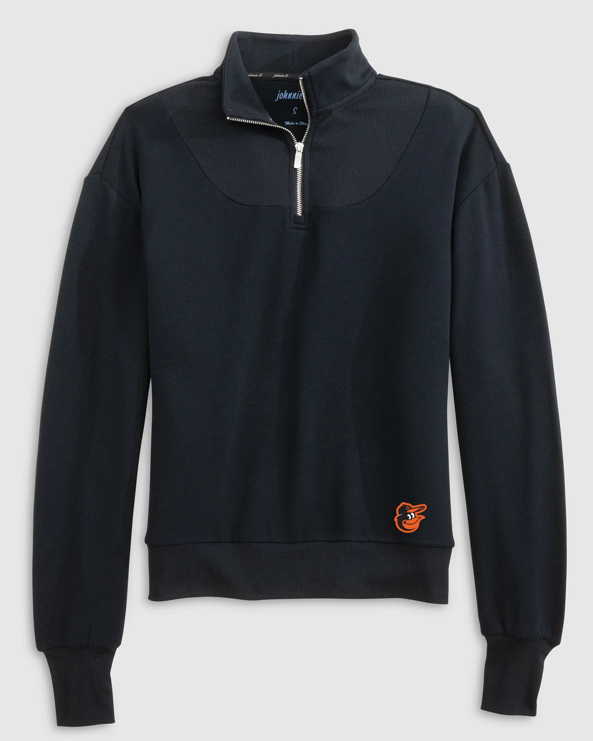Women's Baltimore Orioles Naomi Rib Knit 1/4 Zip - Cooperstown Logo sold by Johnnie-O