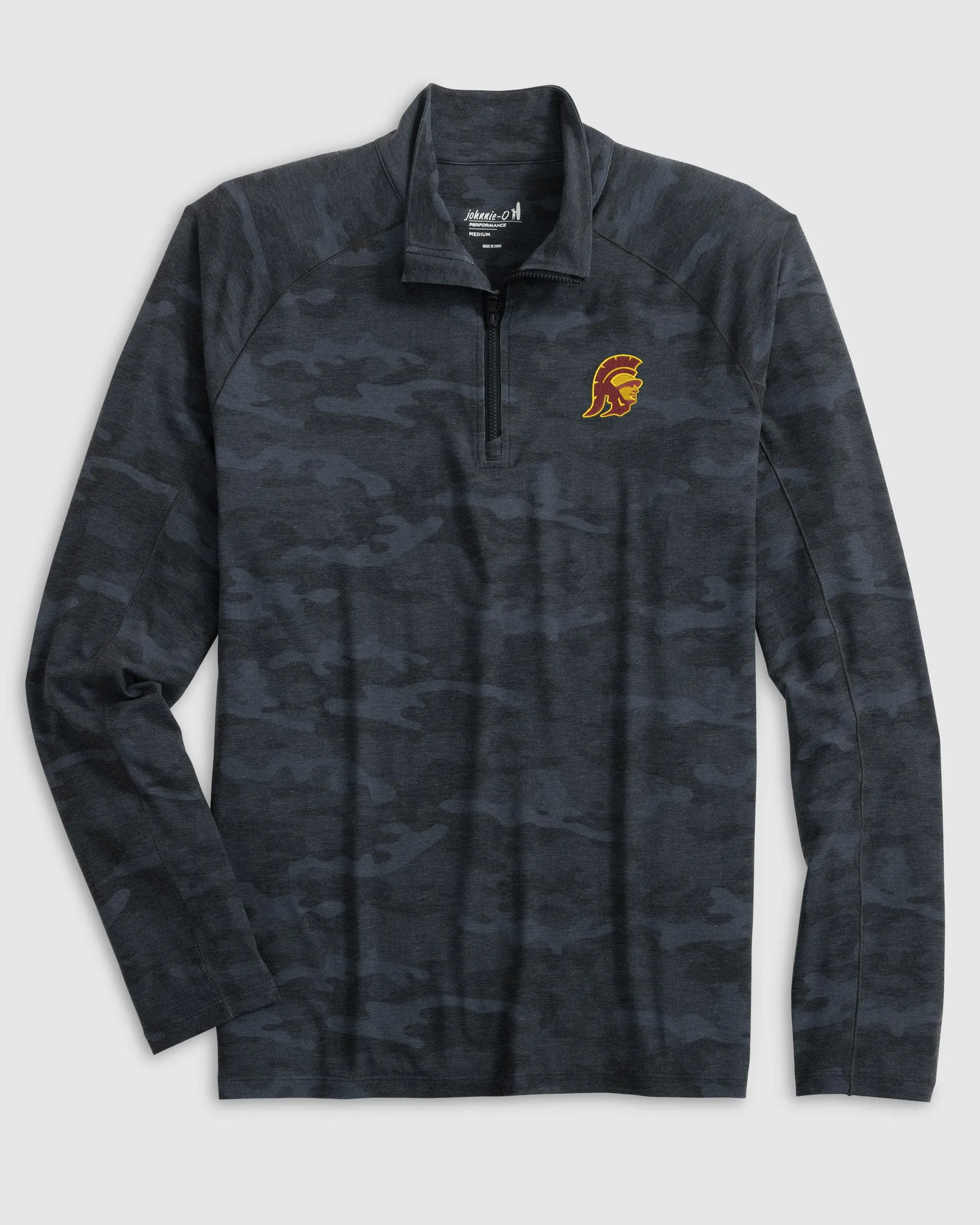 Southern California Patton Performance Camo 1/4 Zip - Trojan Logo sold by Johnnie-O
