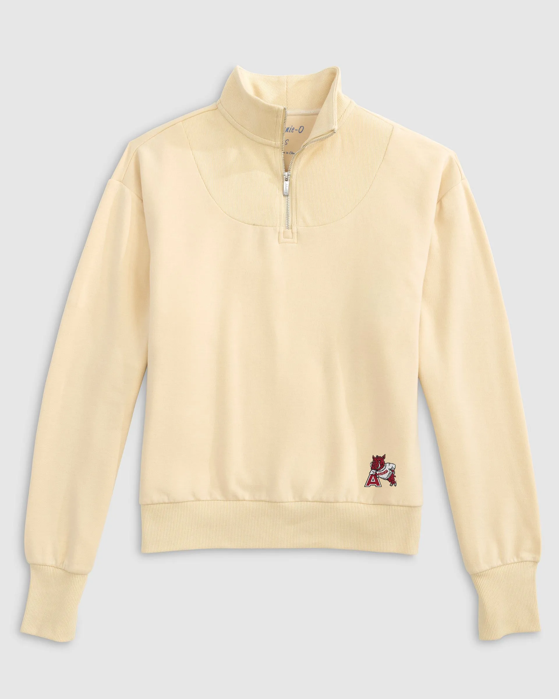 Women's Arkansas Naomi Rib Knit 1/4 Zip - Vault Logo sold by Johnnie-O