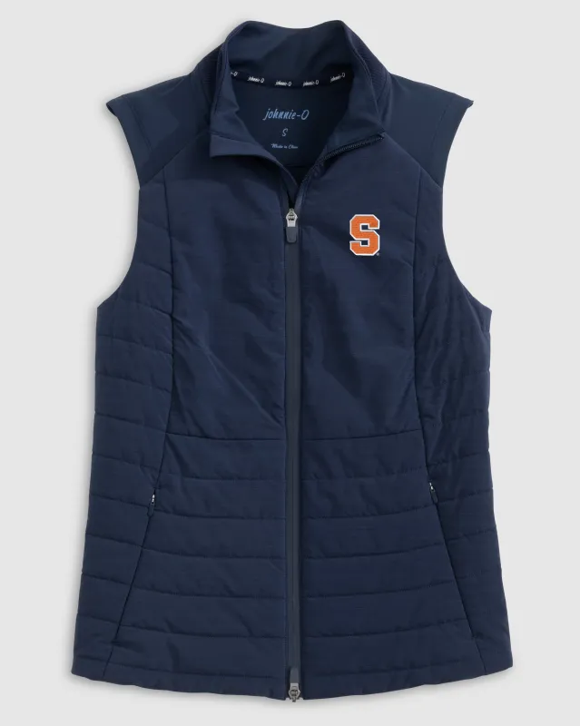Women's Syracuse Victoria Performance Mixed Media Vest sold by Johnnie-O