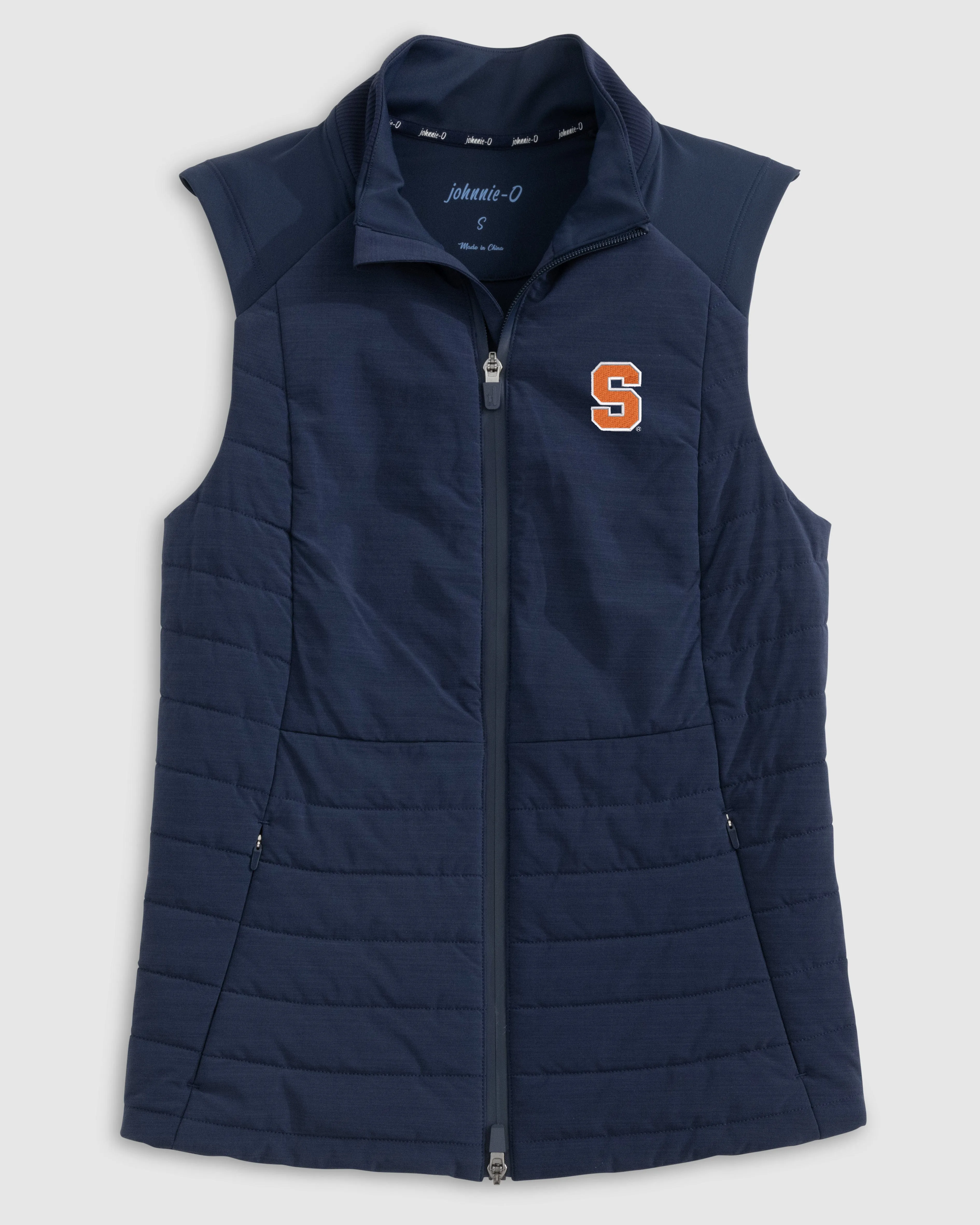 Women's Syracuse Victoria Performance Mixed Media Vest sold by Johnnie-O