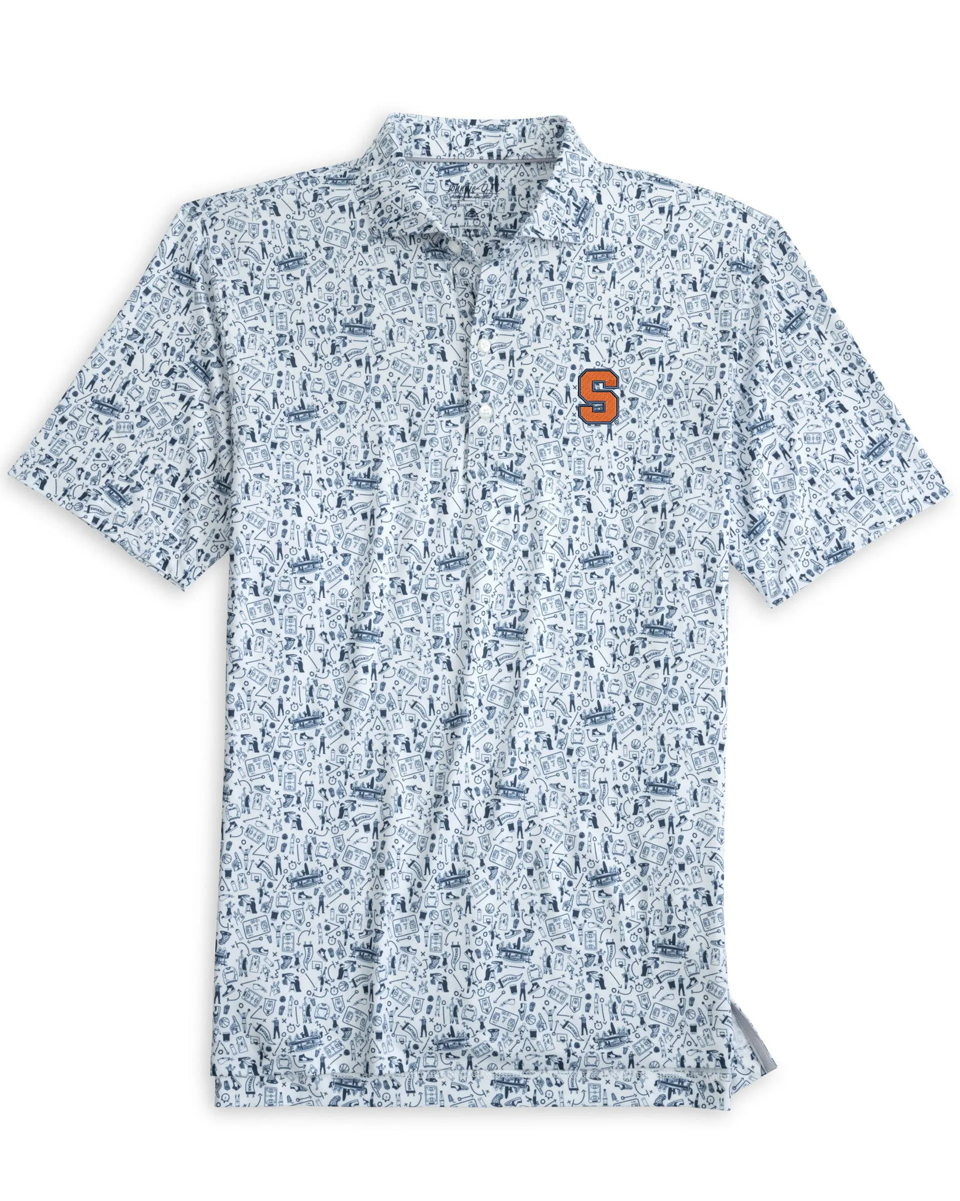 Syracuse Hoop There It Is Printed Performance Jersey Polo sold by Johnnie-O