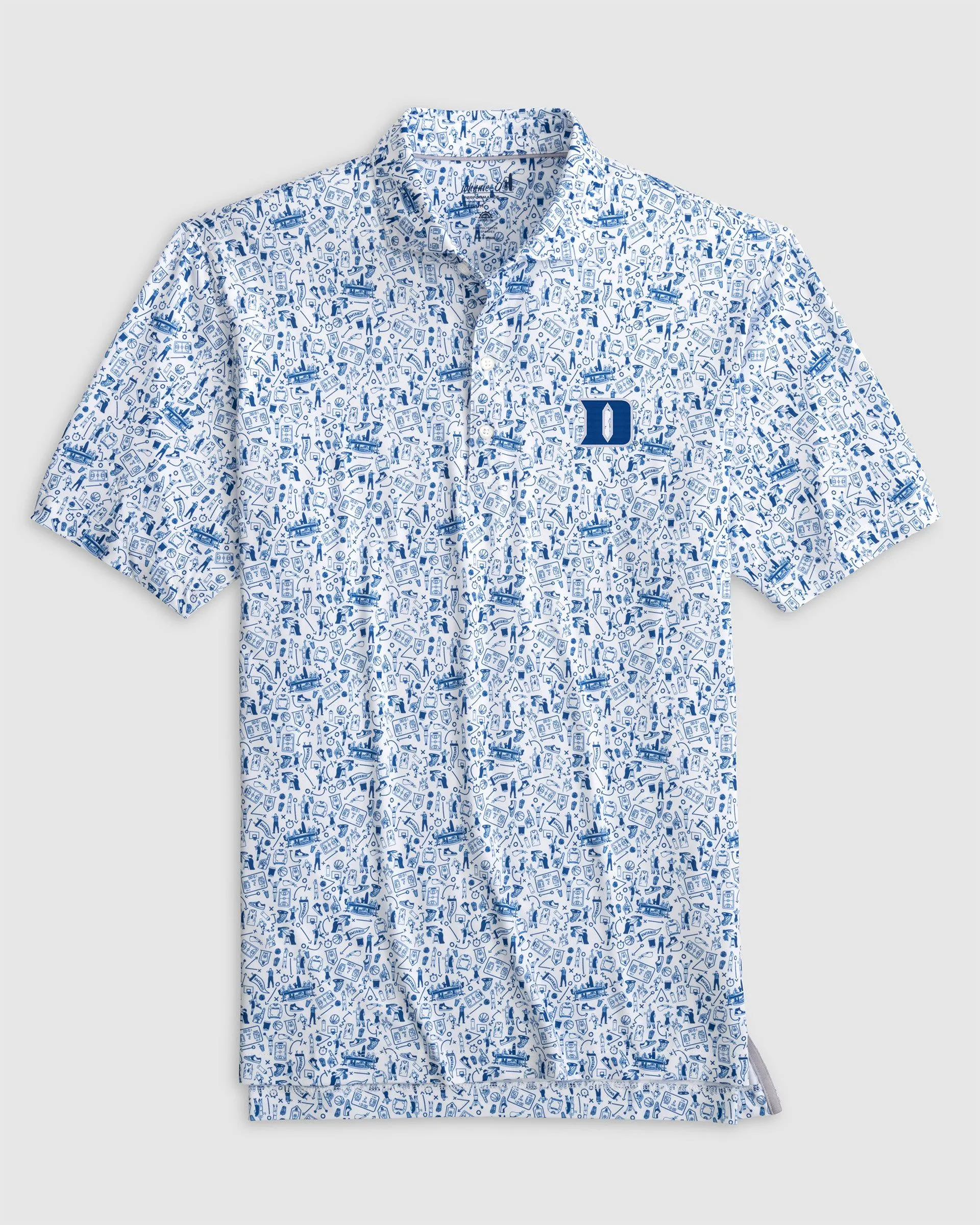 Duke Hoop There It Is Printed Performance Jersey Polo sold by Johnnie-O
