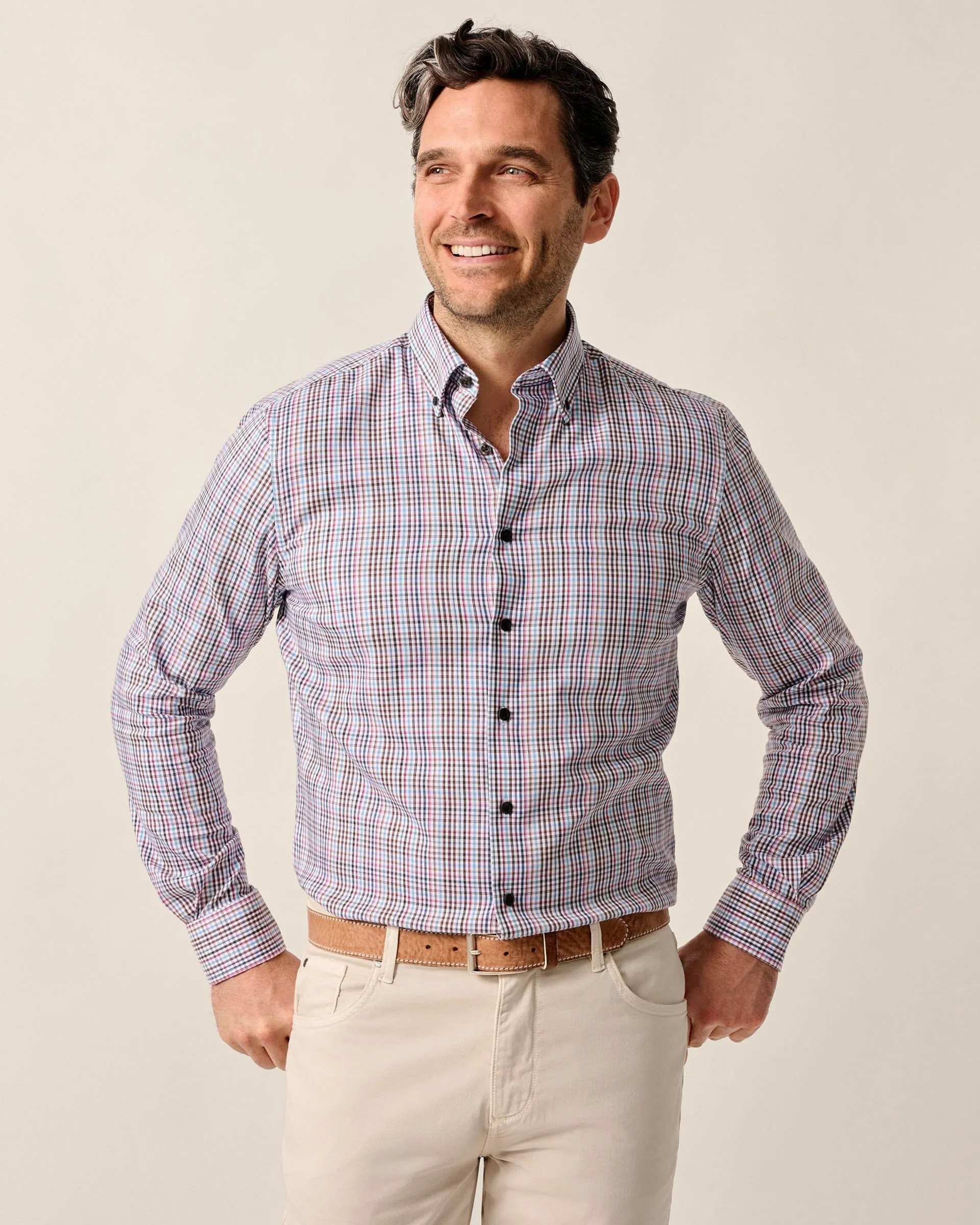 Natural Performance Button Down Shirt - Adelson sold by Johnnie-O