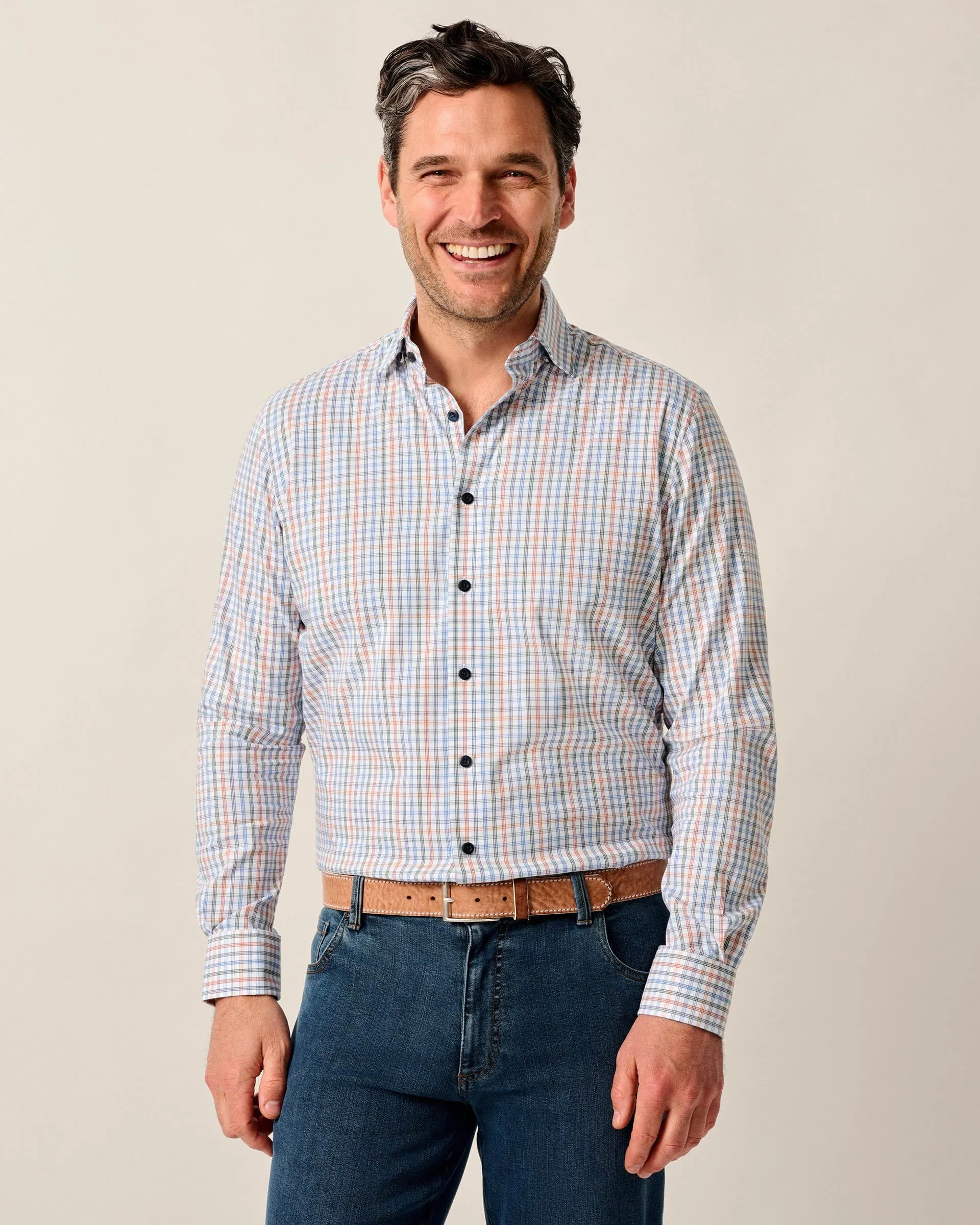 Natural Performance Button Down Shirt - Vanderwall sold by Johnnie-O