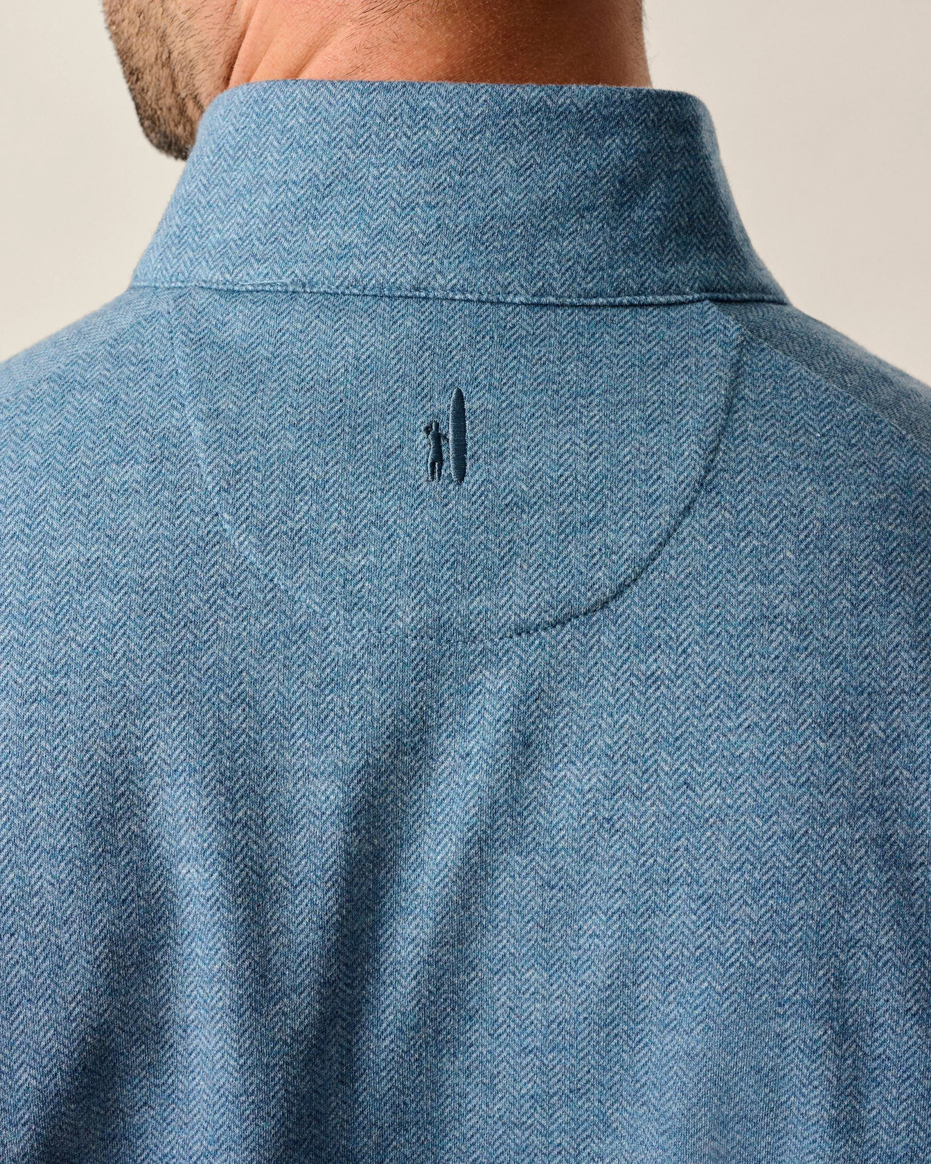 Rubin Herringbone Cotton Cashmere 1/4 Zip Pullover sold by Johnnie-O product image thumbnail 3