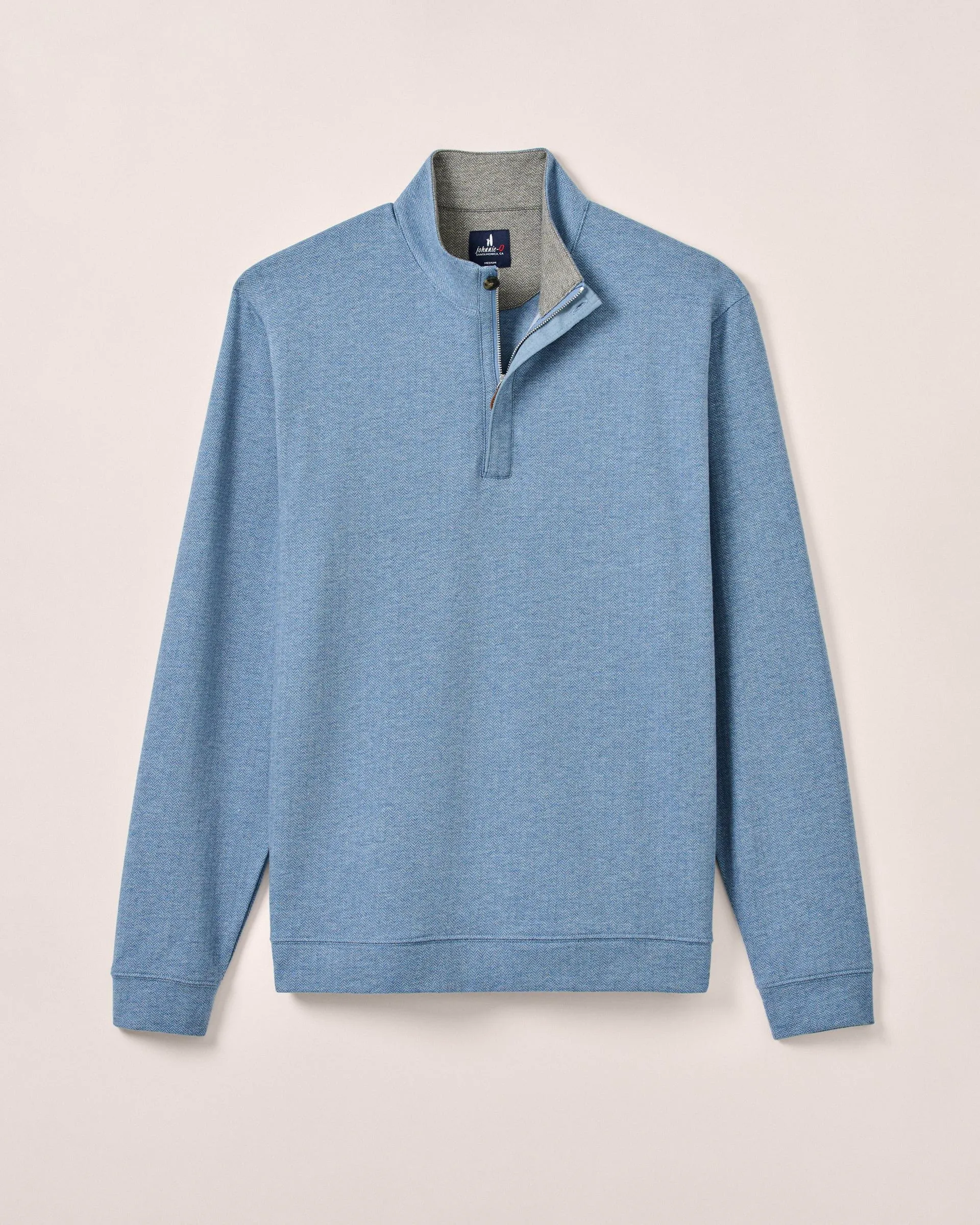 Rubin Herringbone Cotton Cashmere 1/4 Zip Pullover sold by Johnnie-O product image thumbnail 5