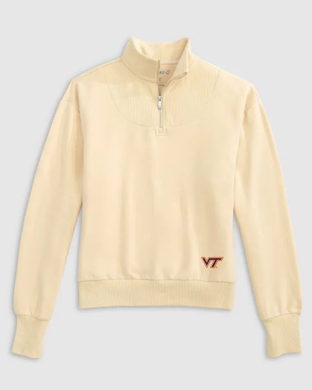 Women's Virginia Tech Naomi Rib Knit 1/4 Zip made by Johnnie-O