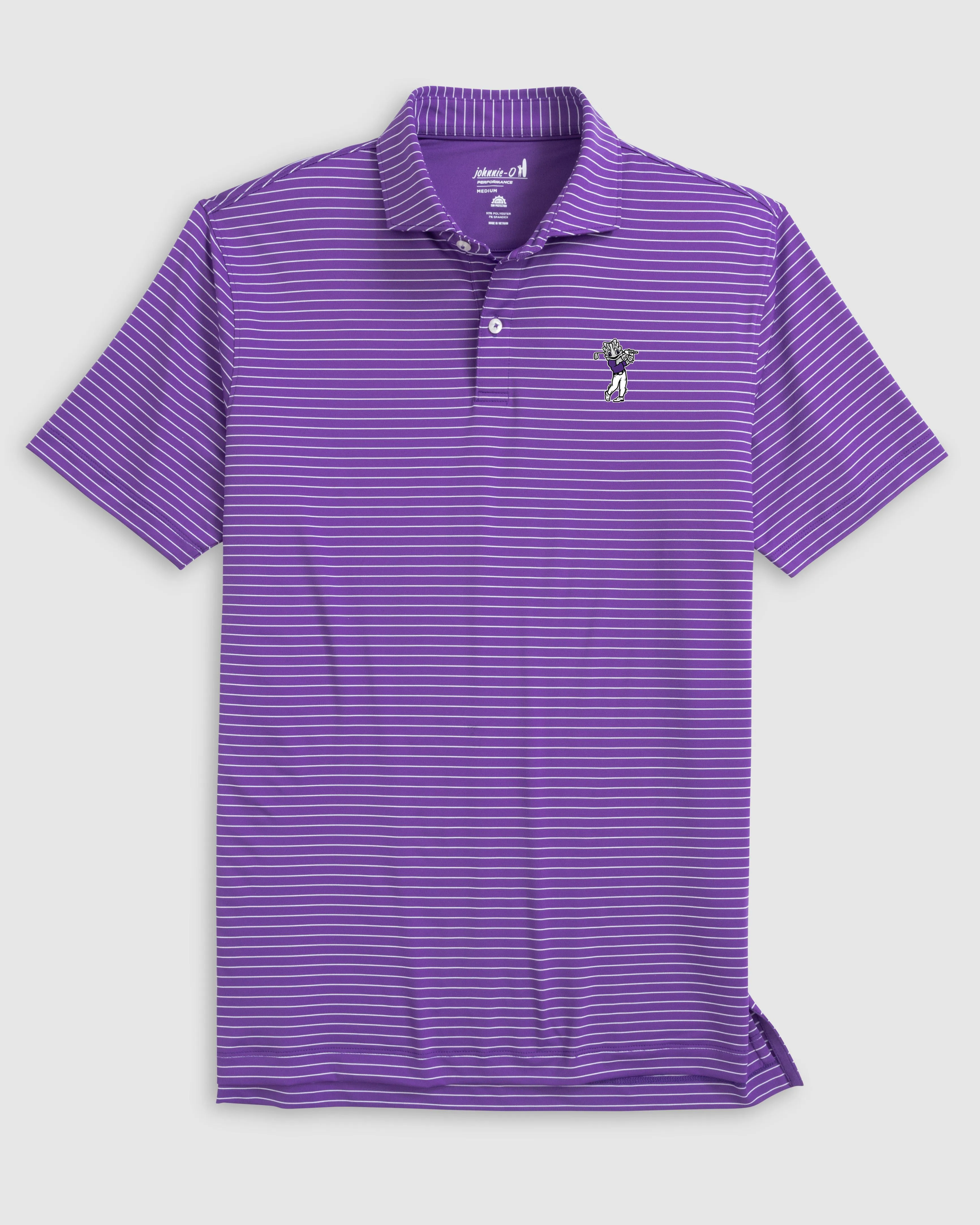 Texas Christian Beau Striped Performance Jersey Polo - Golf Logo sold by Johnnie-O product image thumbnail 2