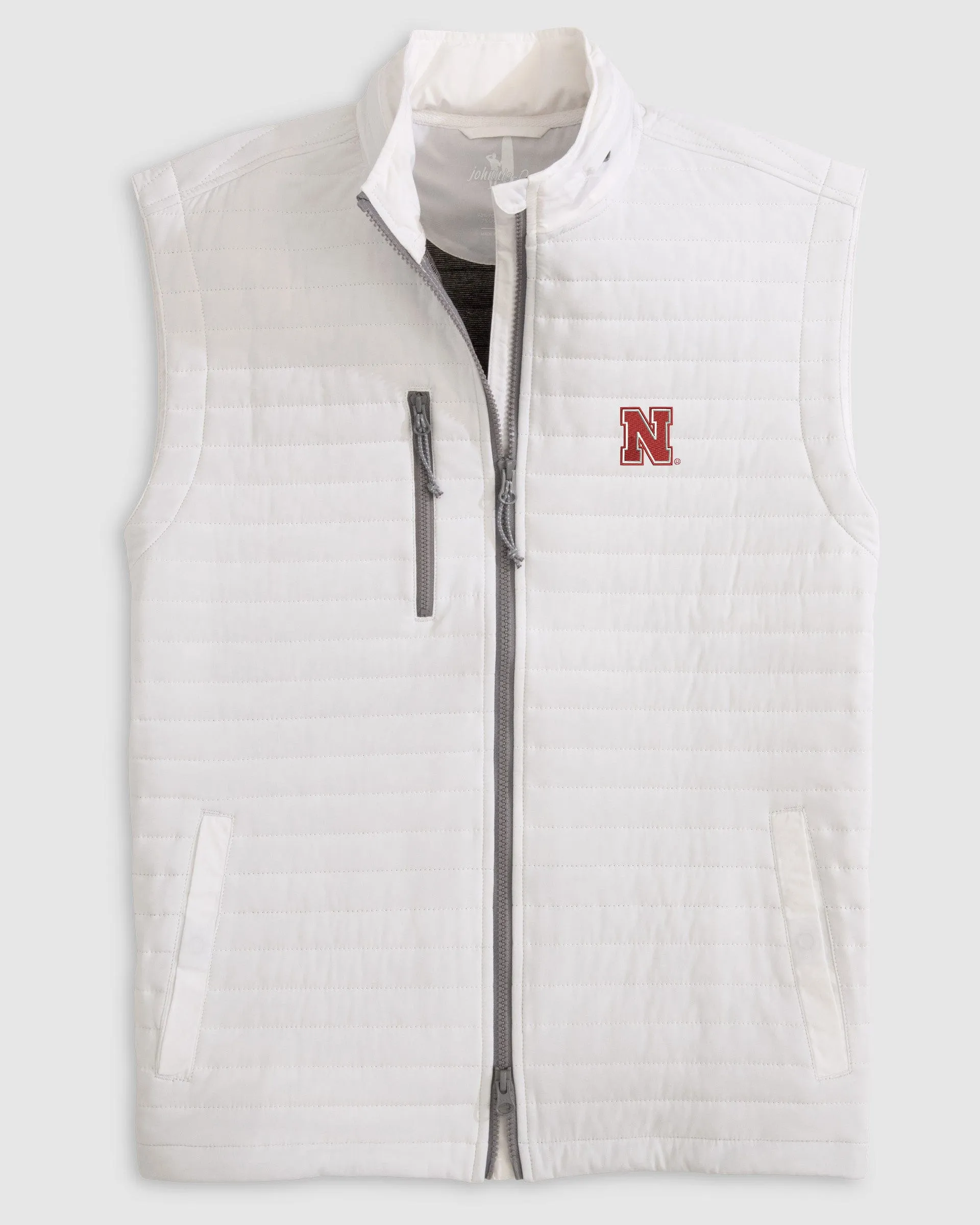 Nebraska Crosswind Quilted Performance Vest sold by Johnnie-O