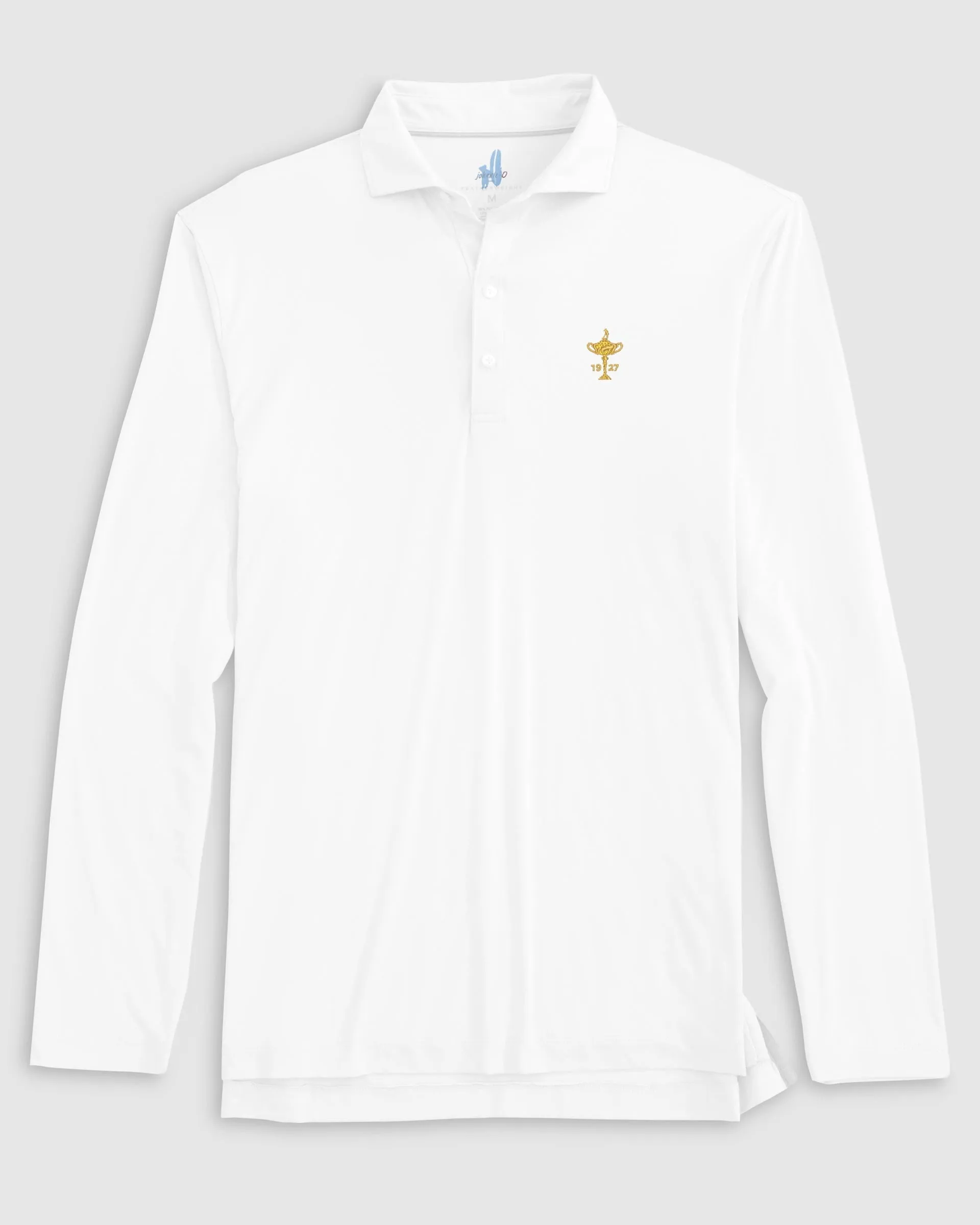 Ryder Cup Swing Long Sleeve Featherweight Performance Polo - Trophy Logo sold by Johnnie-O