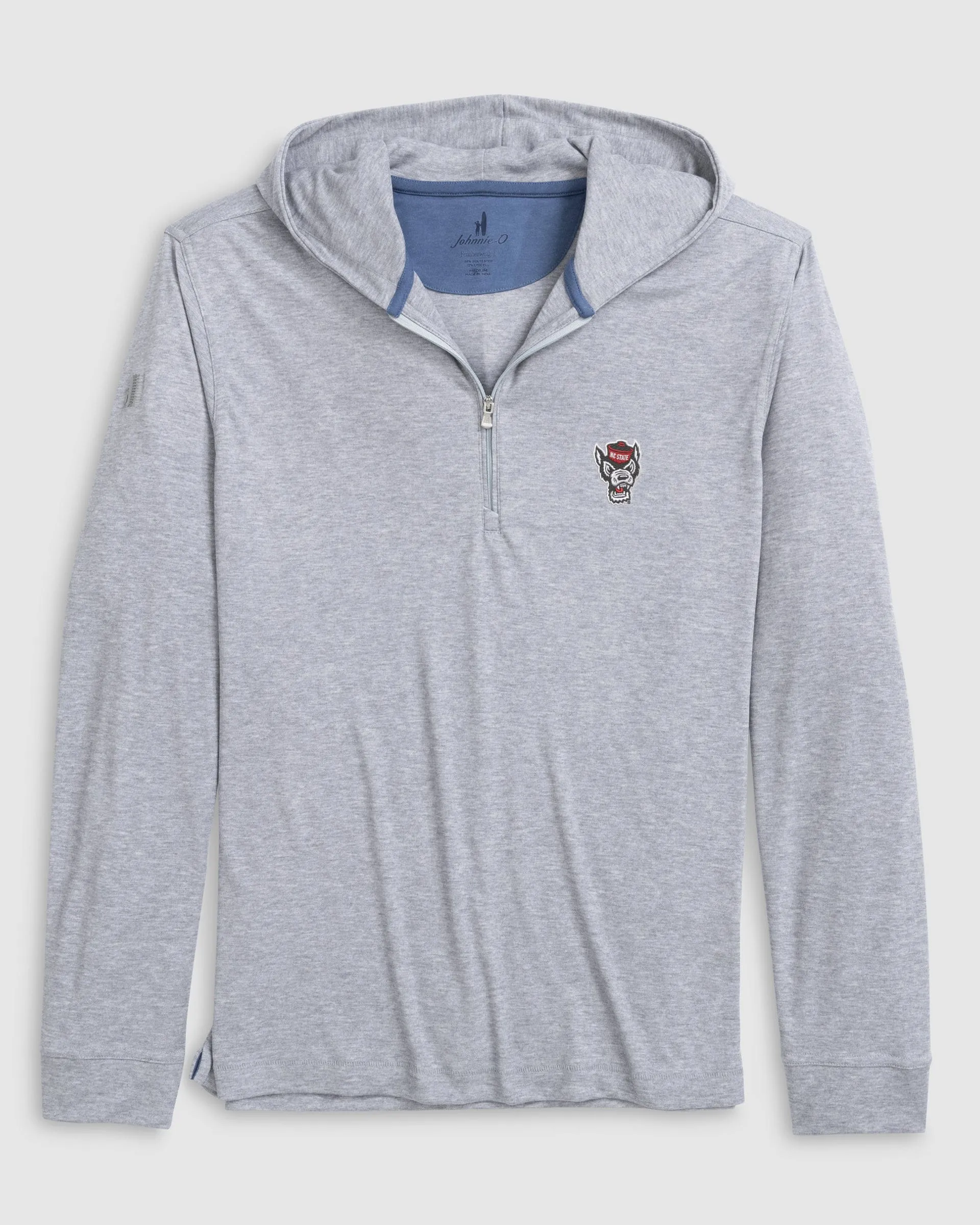 NC State Watters Drirelease® Performance Hooded 1/4-Zip - Wolf Head Logo sold by Johnnie-O