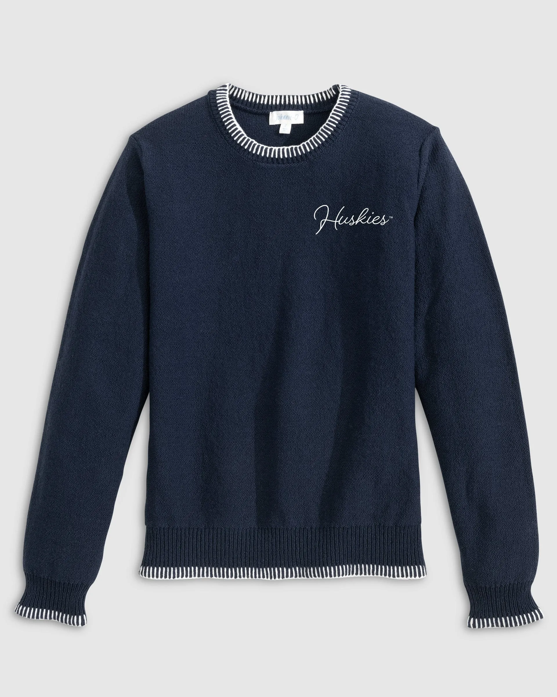 Women's UConn Blanche Cotton Blend Crewneck Sweater - Script Logo sold by Johnnie-O