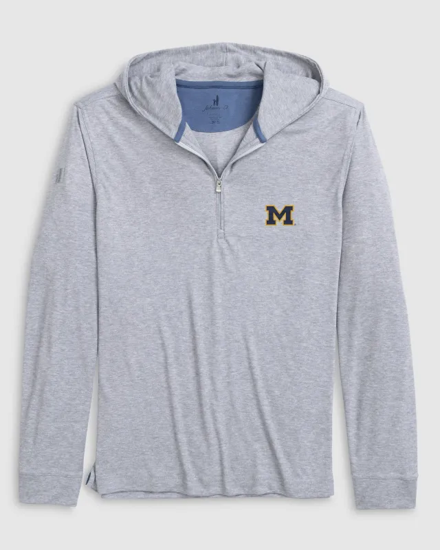 Michigan Watters Drirelease®Performance Hooded 1/4-Zip sold by Johnnie-O