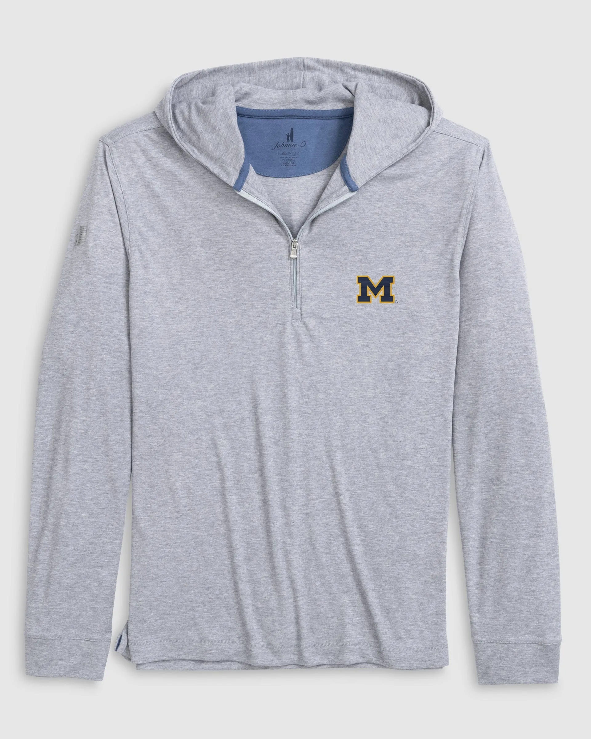 Michigan Watters Drirelease®Performance Hooded 1/4-Zip sold by Johnnie-O