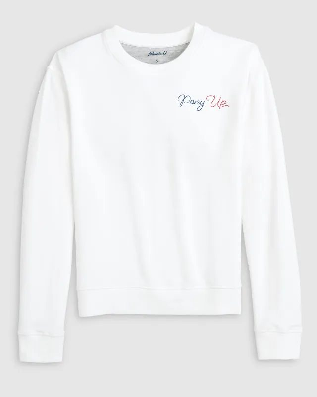 Women's Southern Methodist Penny Crewneck Sweatshirt - Script Logo sold by Johnnie-O