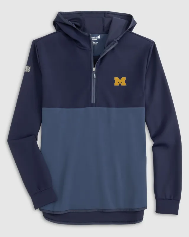 Michigan Iversons Performance Hooded 1/4-Zip sold by Johnnie-O