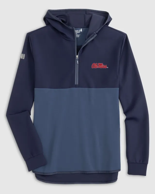 Ole Miss Iversons Performance Hooded 1/4-Zip sold by Johnnie-O