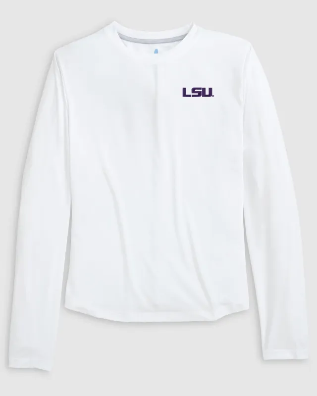 Women's Louisiana State Course Performance Long Sleeve T-Shirt sold by Johnnie-O
