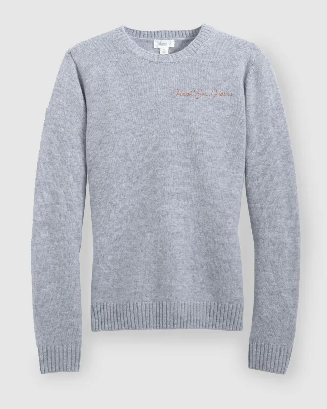 Women's Texas Everyday Cashmere Blend Crewneck Sweater - Script Logo sold by Johnnie-O
