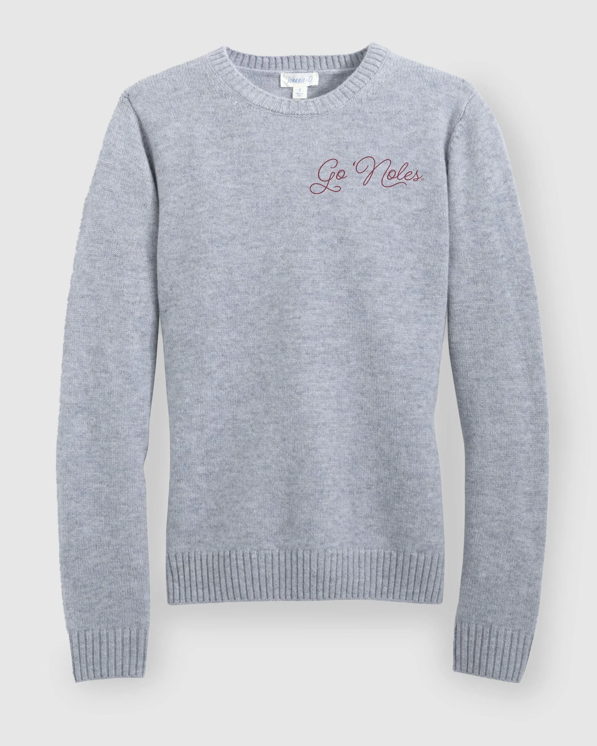 Women's Florida State Everyday Cashmere Blend Crewneck Sweater - Script Logo sold by Johnnie-O