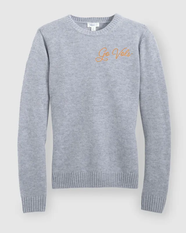 Women's Tennessee Everyday Cashmere Blend Crewneck Sweater - Script Logo sold by Johnnie-O