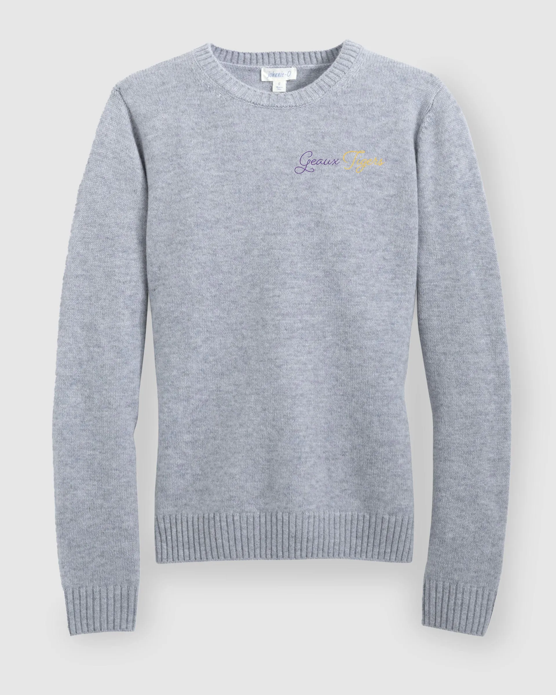 Women's Louisiana State Everyday Cashmere Blend Crewneck Sweater - Script Logo sold by Johnnie-O