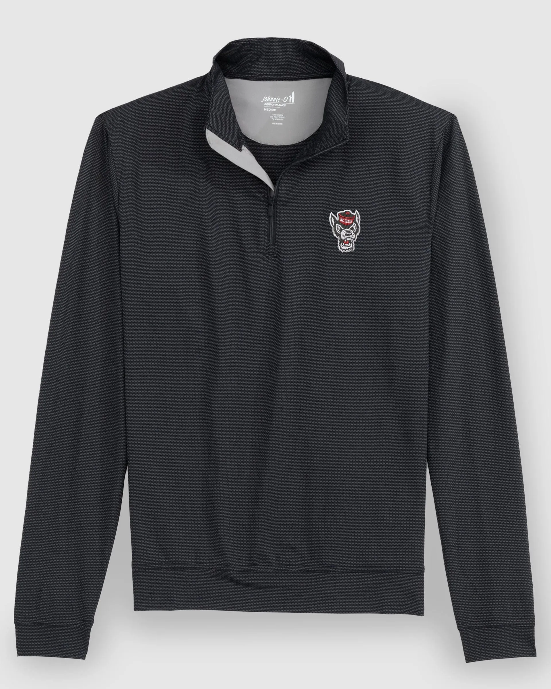 NC State Jamie Jacquard Stretch 1/4-Zip Pullover - Wolf Head Logo sold by Johnnie-O