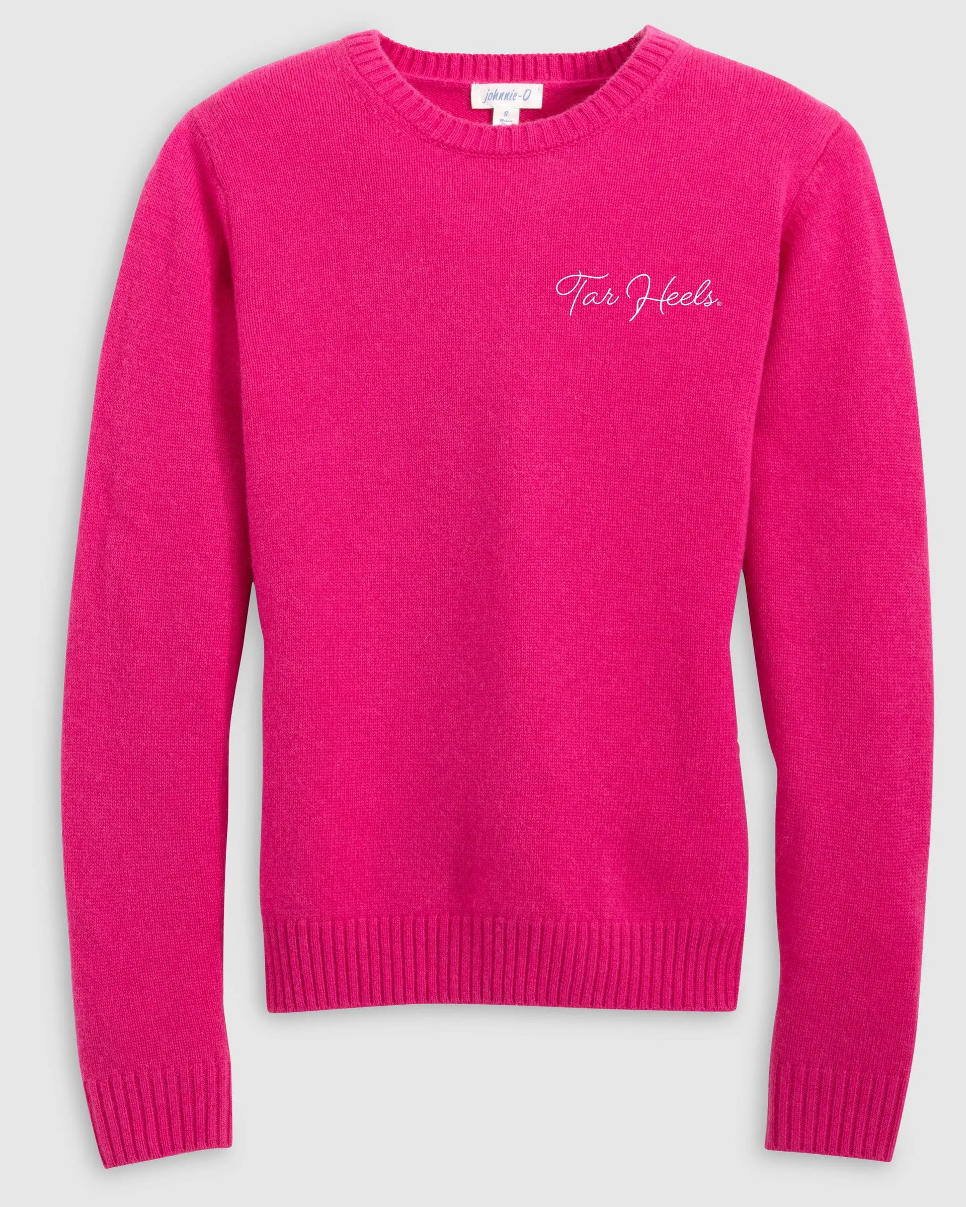 Women's North Carolina Everyday Cashmere Blend Crewneck Sweater - Script Logo sold by Johnnie-O