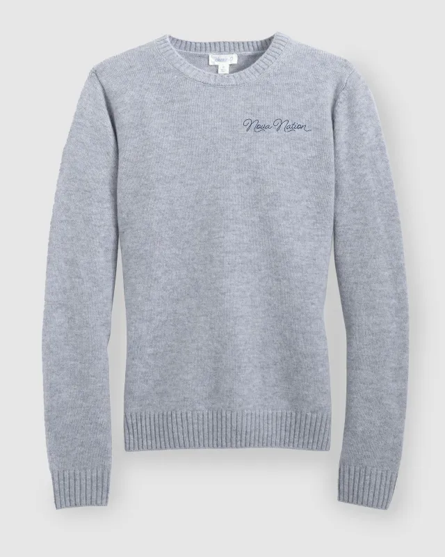 Women's Villanova Everyday Cashmere Blend Crewneck Sweater - Script Logo sold by Johnnie-O