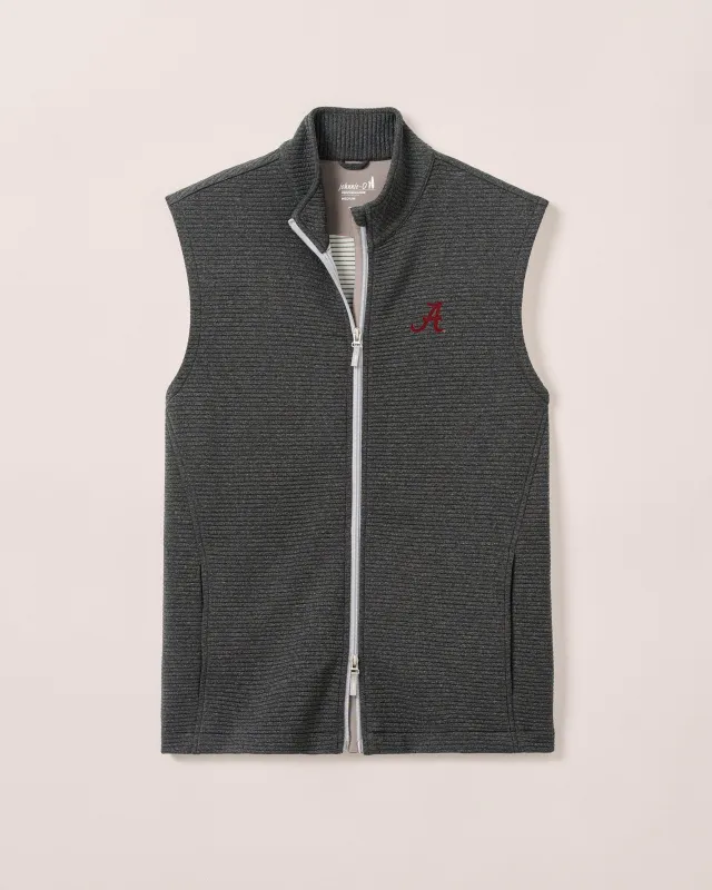 University of Alabama Reggie Ribbed Performance Vest made by Johnnie-O