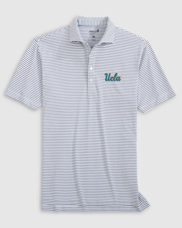 UCLA Stetsons Striped Performance Mesh Polo sold by Johnnie-O