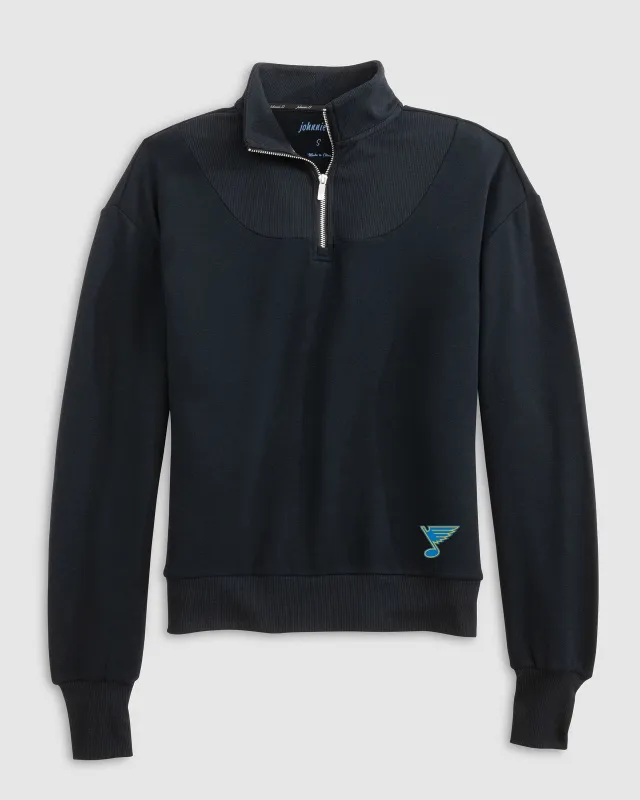 Women's St. Louis Blues Naomi Rib Knit 1/4 Zip sold by Johnnie-O