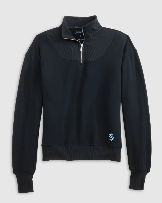 Women's Seattle Kraken Naomi Rib Knit 1/4 Zip made by Johnnie-O