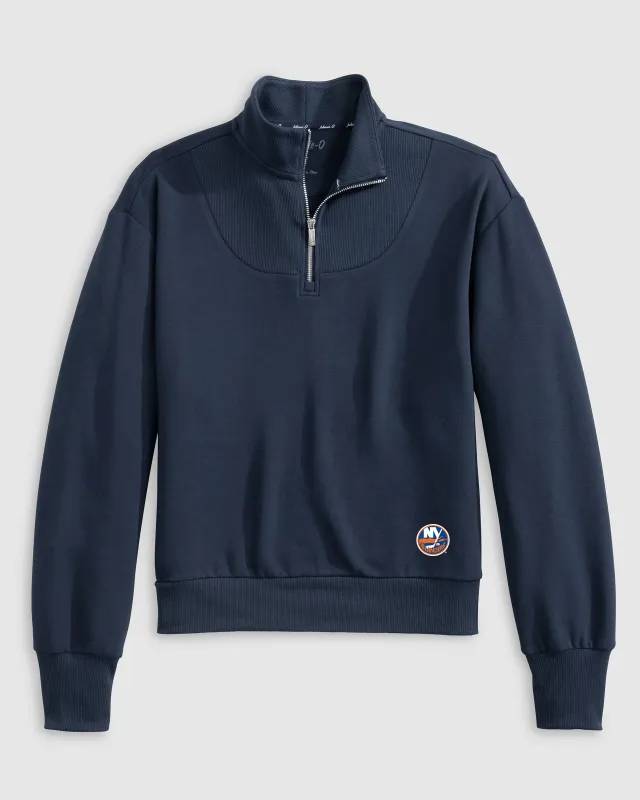 Women's New York Islanders Naomi Rib Knit 1/4 Zip made by Johnnie-O