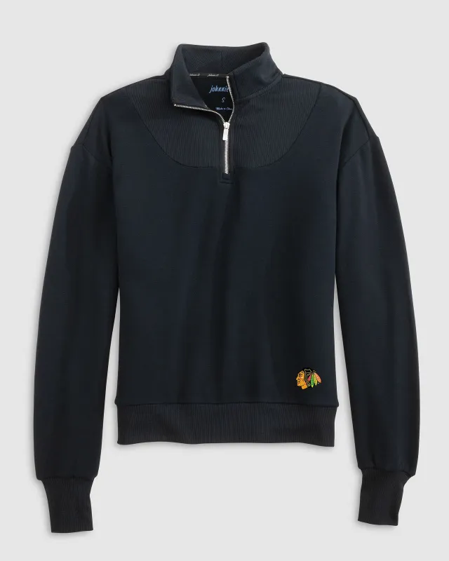 Women's Chicago Blackhawks Naomi Rib Knit 1/4 Zip made by Johnnie-O