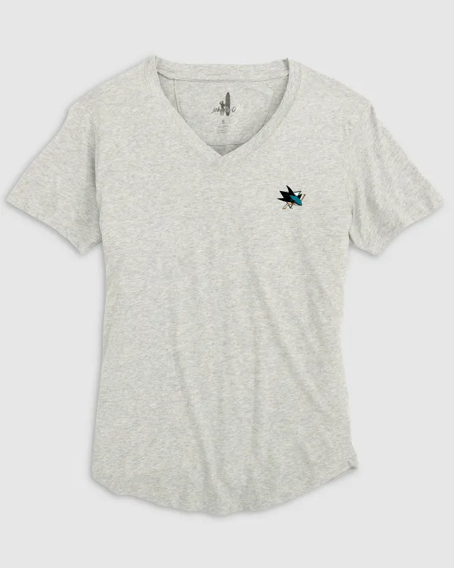Women's San Jose Sharks Merediths V-Neck T-Shirt sold by Johnnie-O