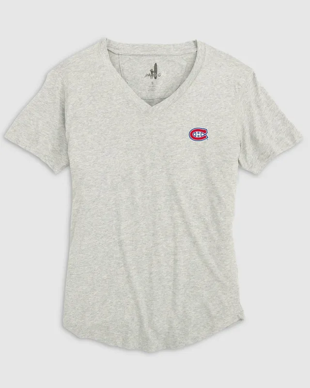 Women's Montreal Canadiens Merediths V-Neck T-Shirt sold by Johnnie-O