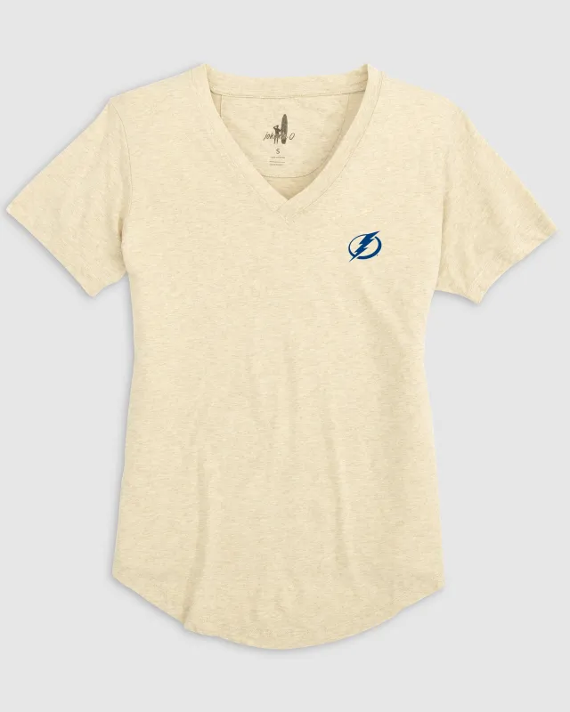 Women's Tampa Bay Lightning Merediths V-Neck T-Shirt sold by Johnnie-O