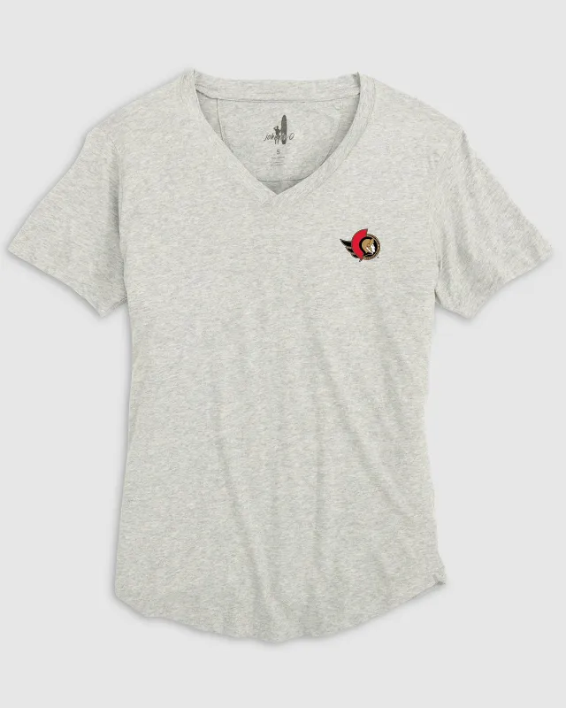 Women's Ottawa Senators Merediths V-Neck T-Shirt sold by Johnnie-O