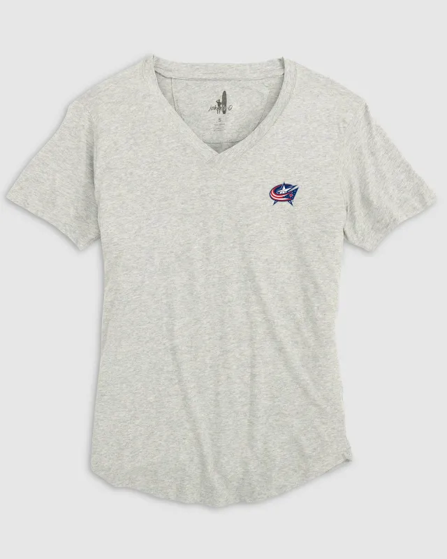 Women's Columbus Blue Jackets Merediths V-Neck T-Shirt sold by Johnnie-O