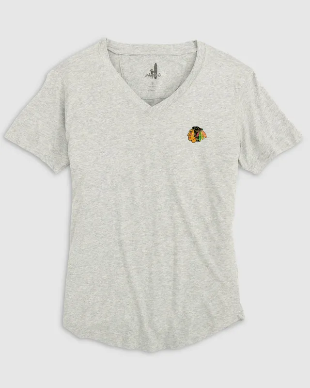 Women's Chicago Blackhawks Merediths V-Neck T-Shirt sold by Johnnie-O