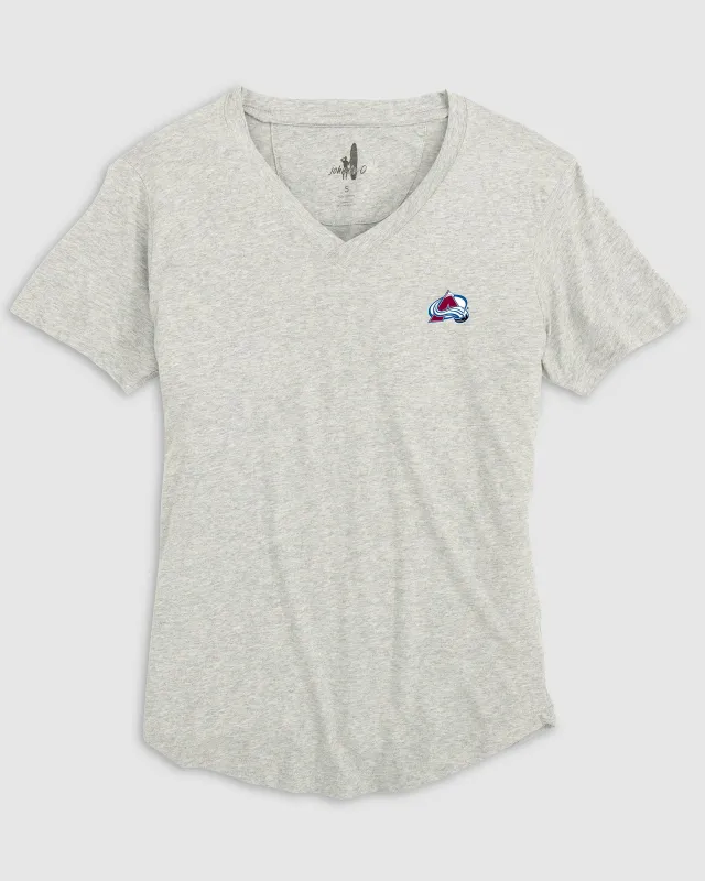 Women's Colorado Avalanche Merediths V-Neck T-Shirt sold by Johnnie-O