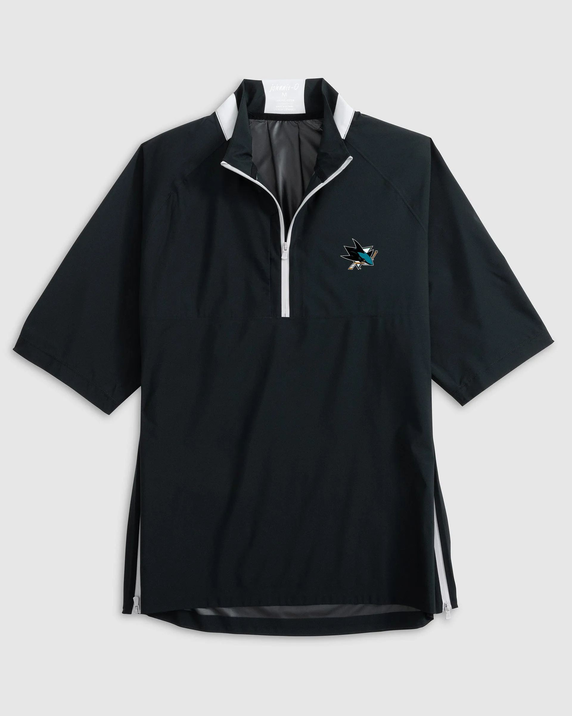 San Jose Sharks Stealth Stowable Short Sleeve Packable Rain Jacket sold by Johnnie-O
